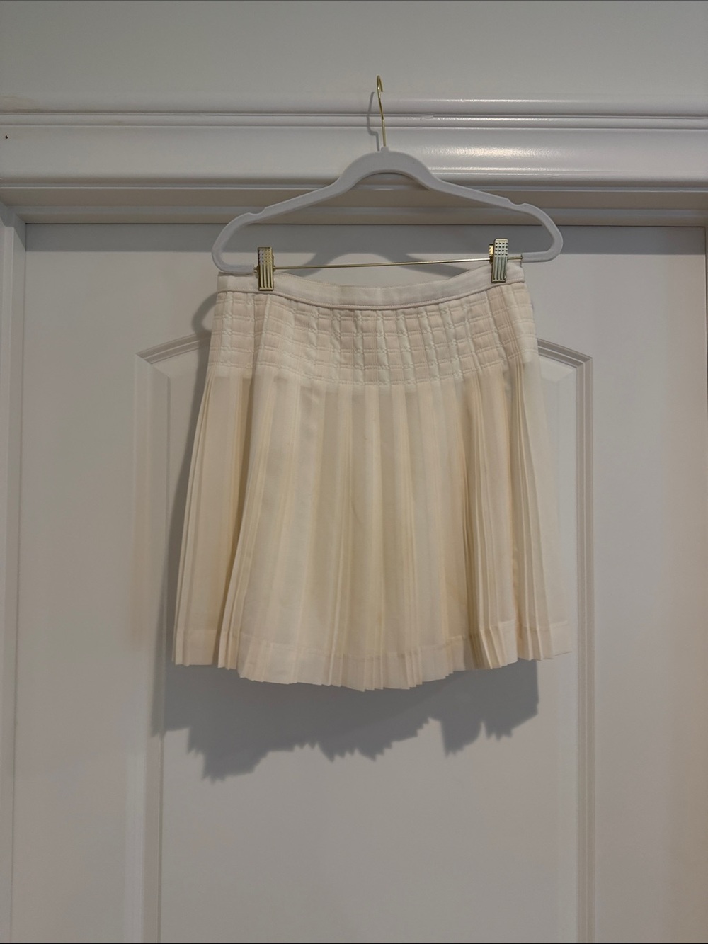 J. Crew Cream Pleated Mini Skirt
